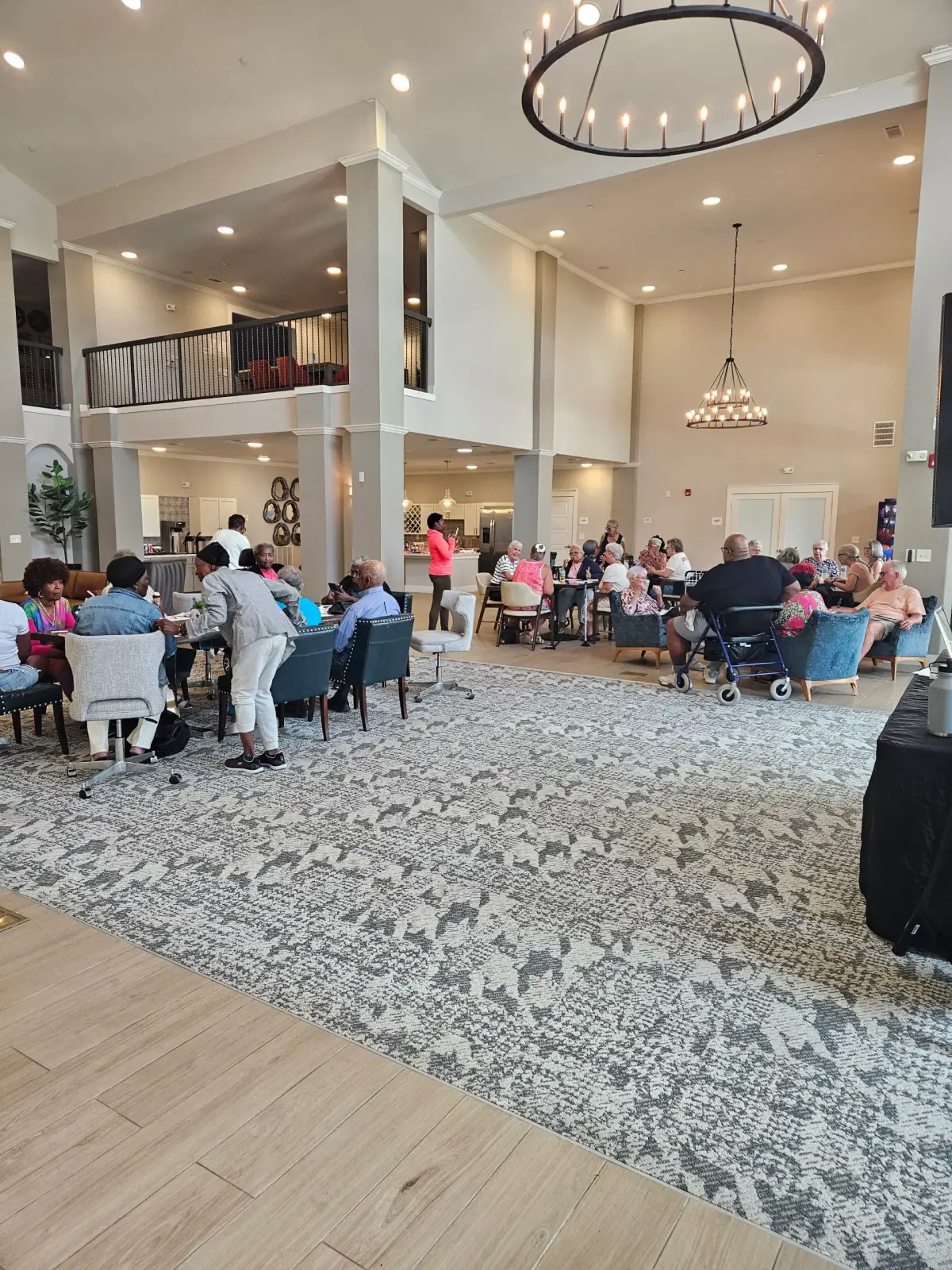 Residents gathered for music bingo at Sage Highland in Charlotte
